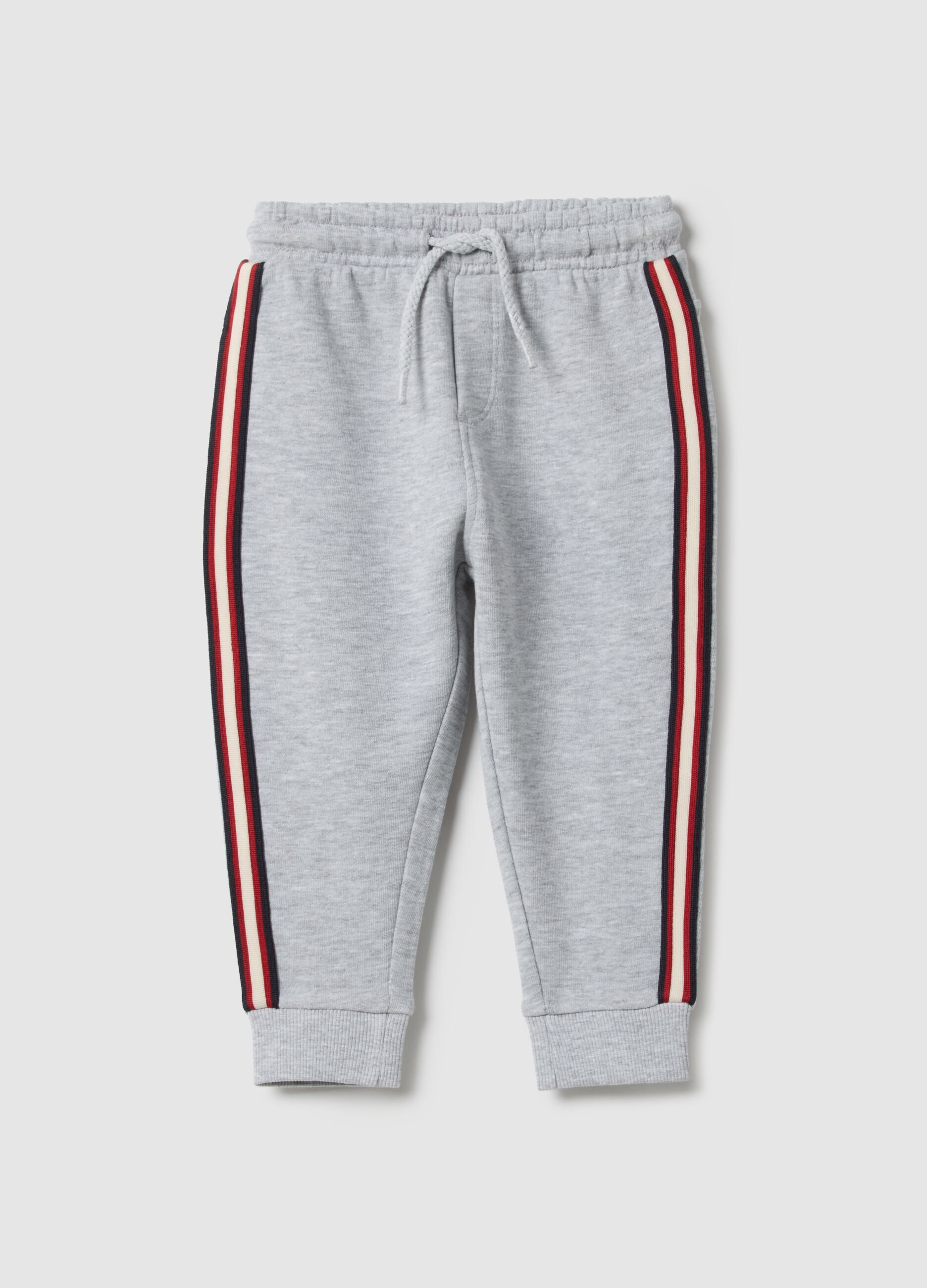 Grey pure cotton jogger trousers for baby regular fit