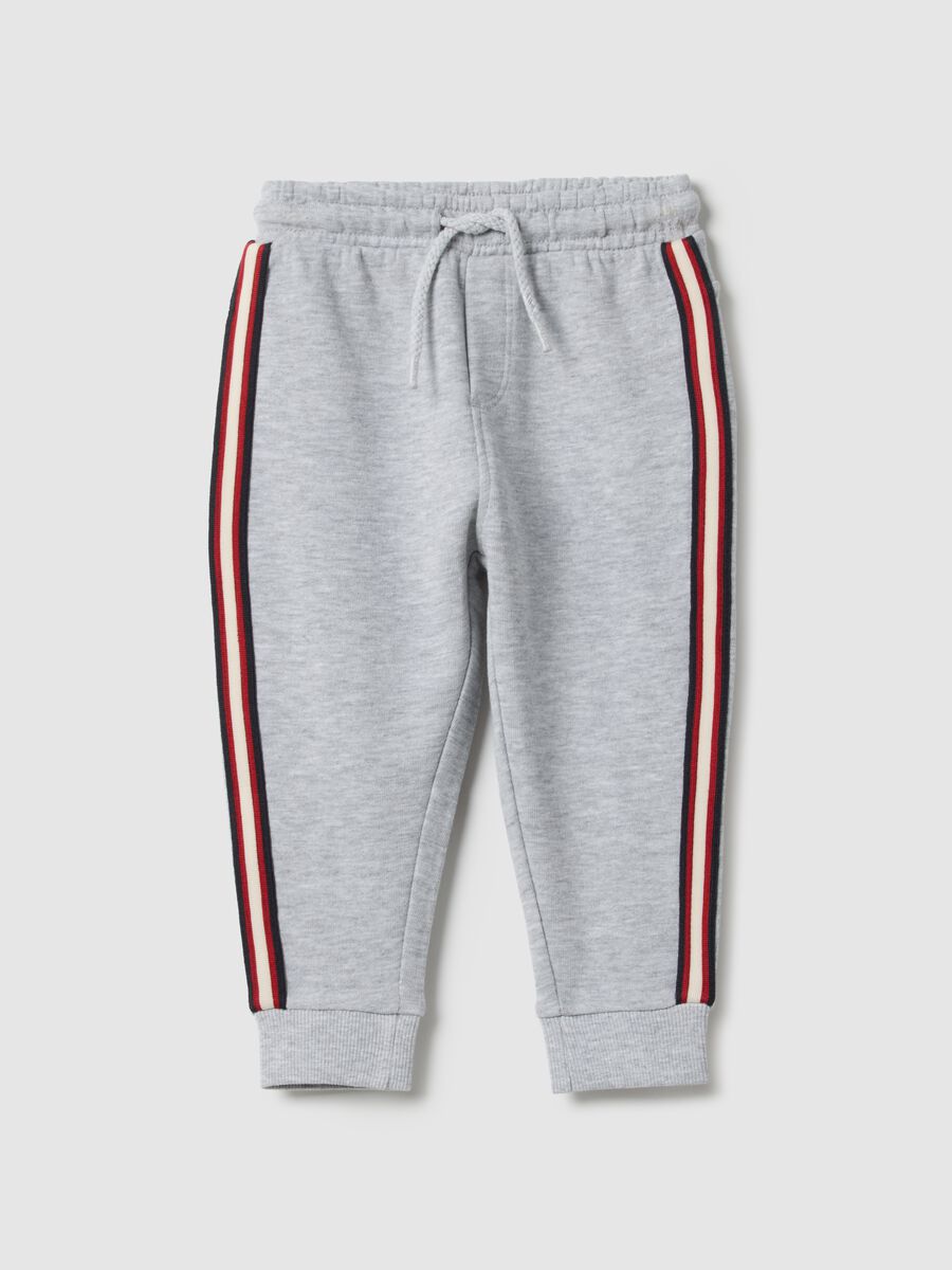 Grey pure cotton jogger trousers for baby regular fit_0