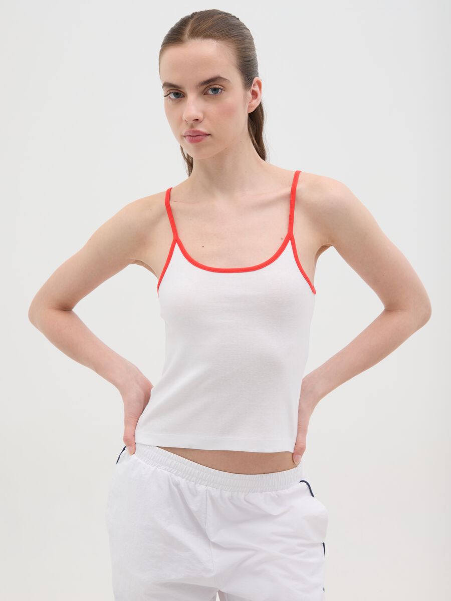 Women's multicolour pure cotton tank top regular fit_0