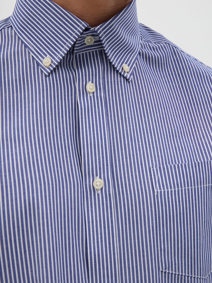 Men's multicolour cotton blend shirt regular fit with button-down collar_1
