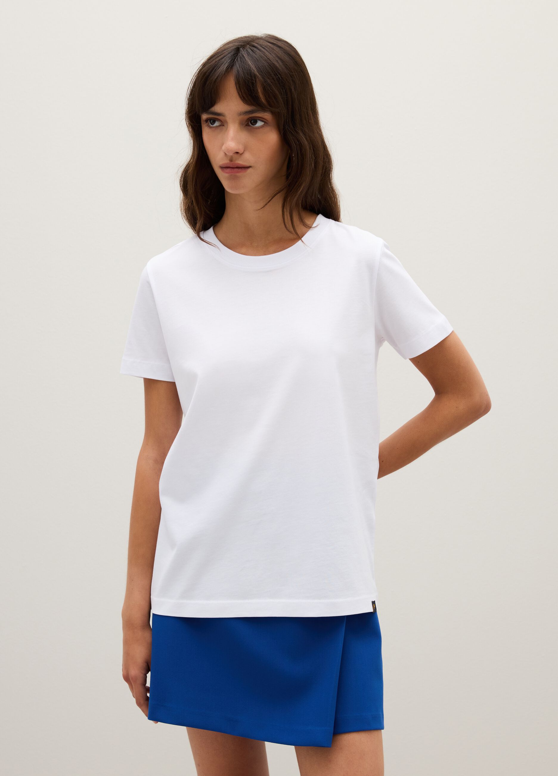 White regular fit pure cotton t-shirt