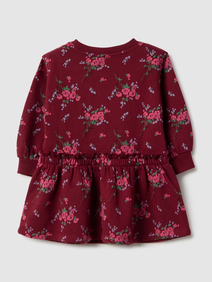 Vestito multicolor da bambina in misto cotone con stampa floreale_1