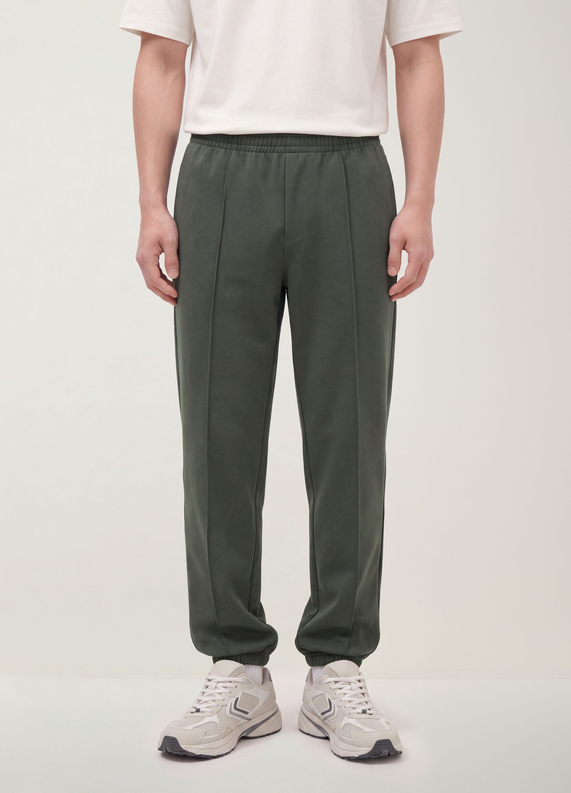 Green relaxed-fit stretch joggers
