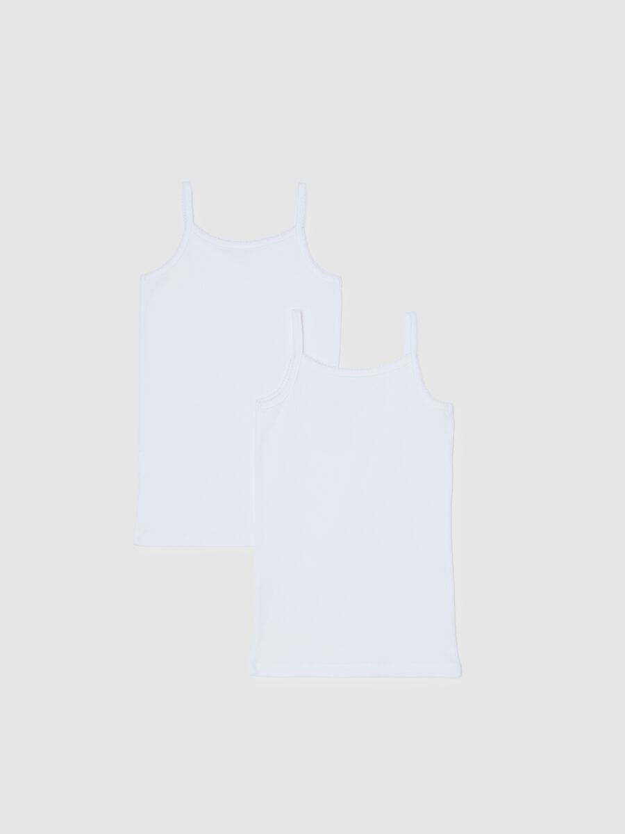 Bipack canottiere bianche da bambina in puro cotone regular fit_1