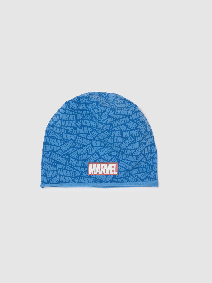 Multicoloured stretch cotton children's hat with Marvel logo_0