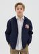 Full-zip quilted jacket with "LND" embroidery_0
