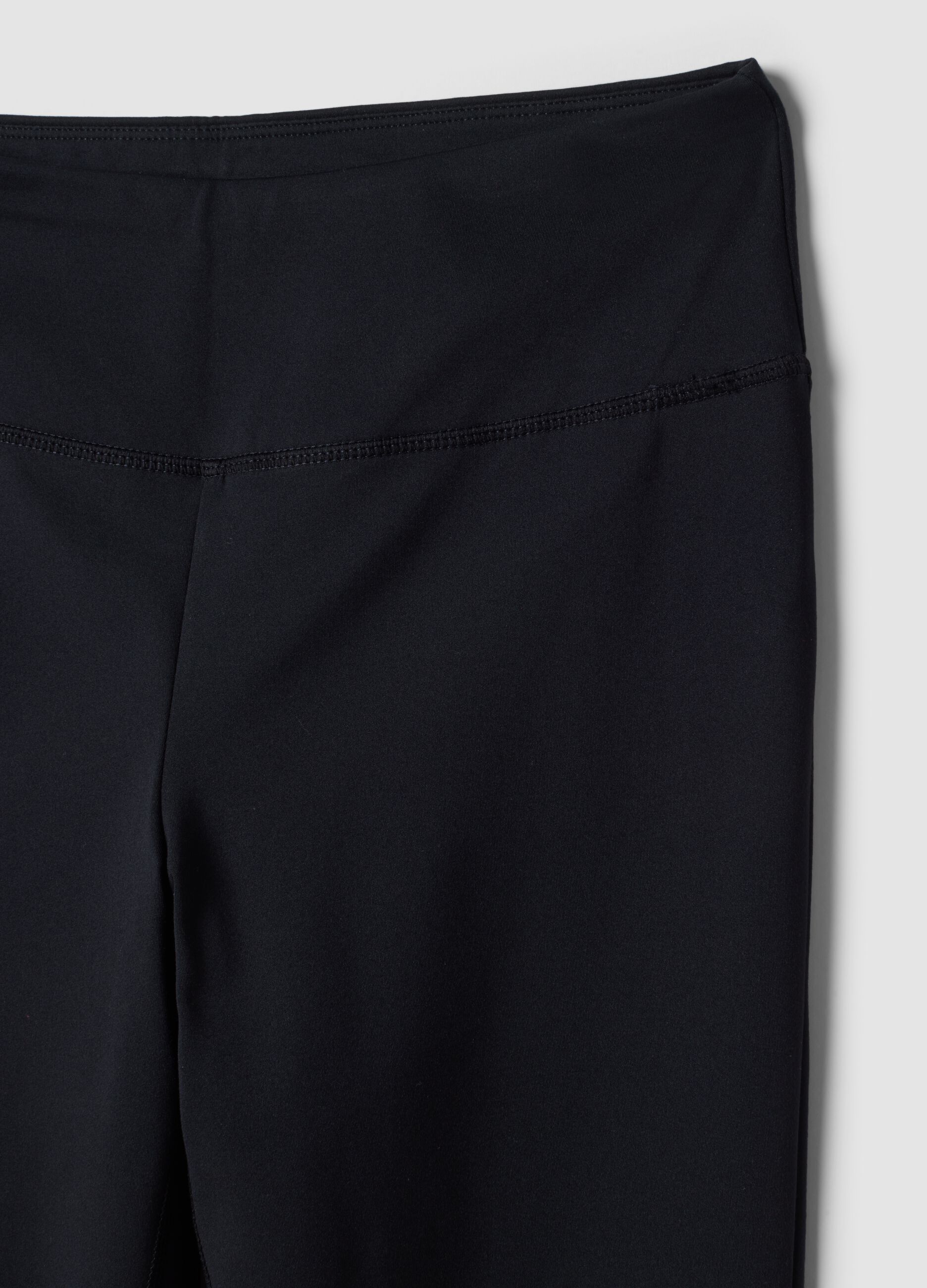 Blue flared leggings in stretchy fabric
