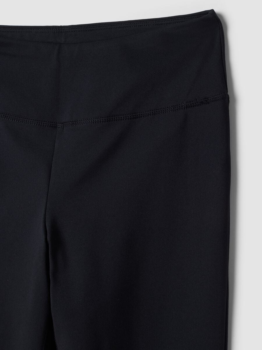 Leggings blu flare in tessuto elasticizzato_7