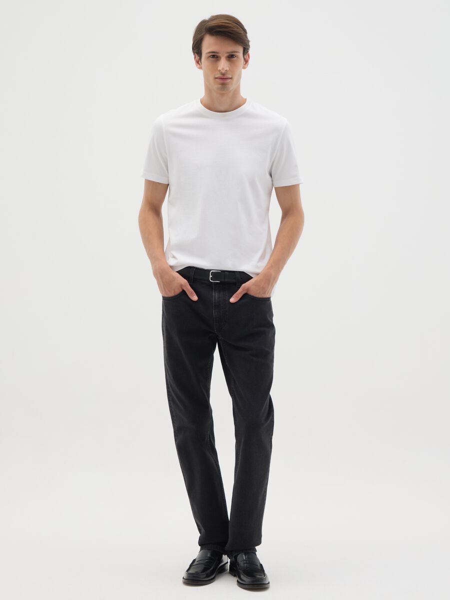 White pure cotton regular fit t-shirt_1