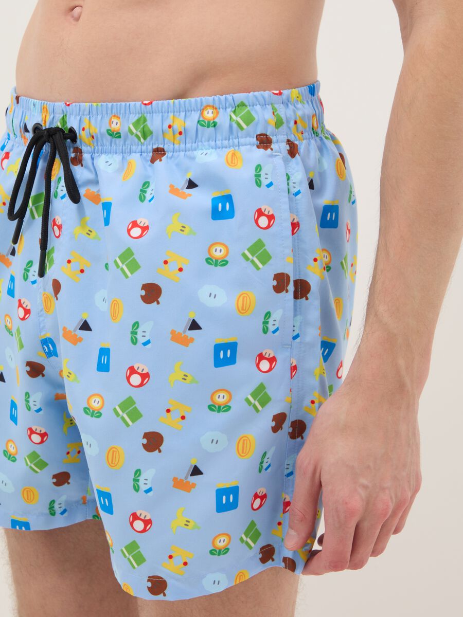 Boxer da mare azzurri con stampe Super Mario_3