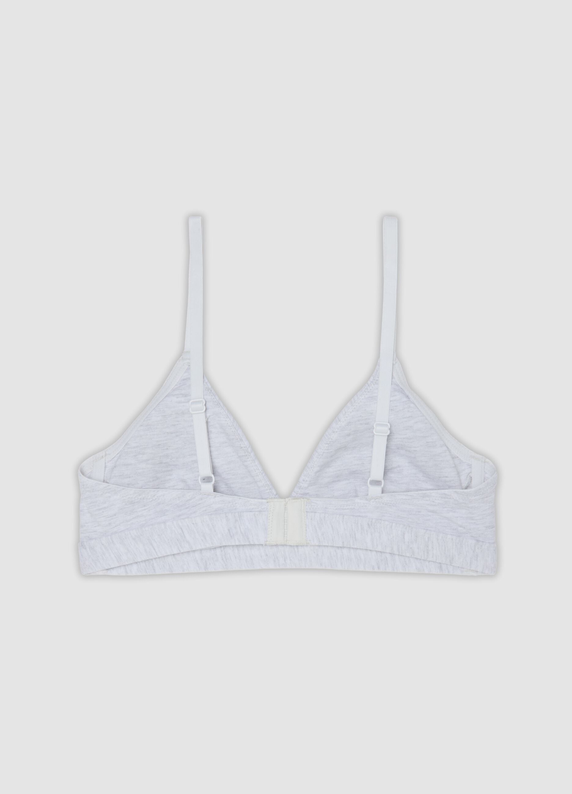 Grey organic cotton and stretch viscose triangle bra