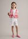 Shorts cargo bianchi in cotone elasticizzato da bambina_0