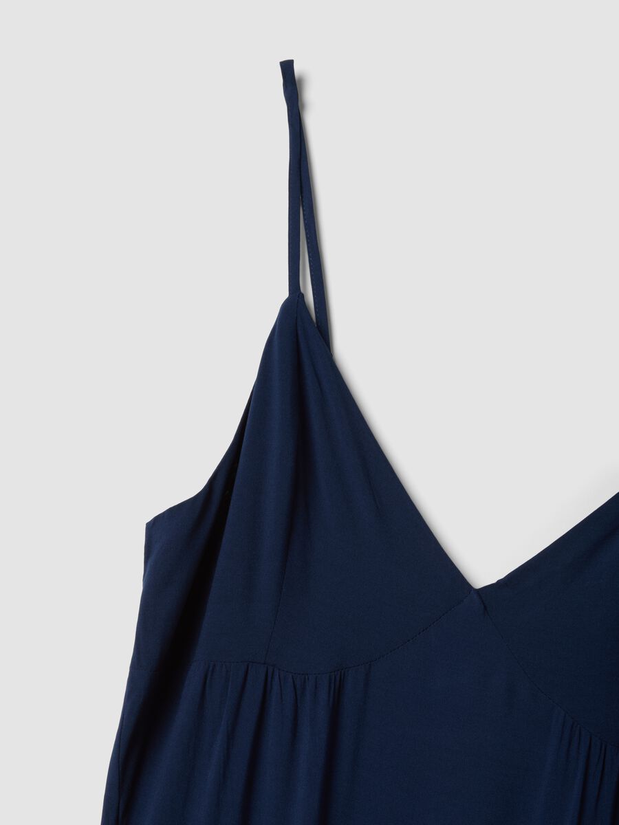 Long blue dress in pure viscose_1