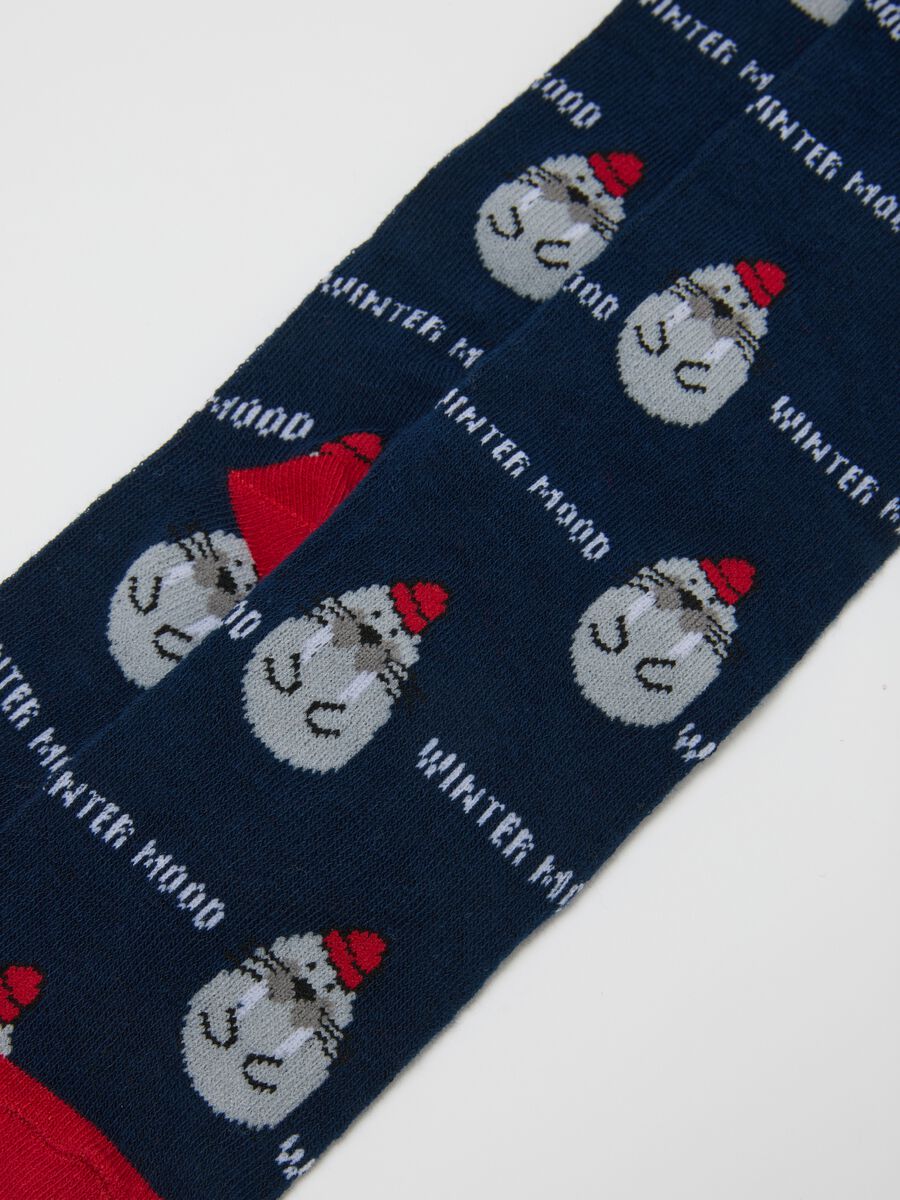 Children's multicoloured Christmas long socks twin pack in cotton blend_1