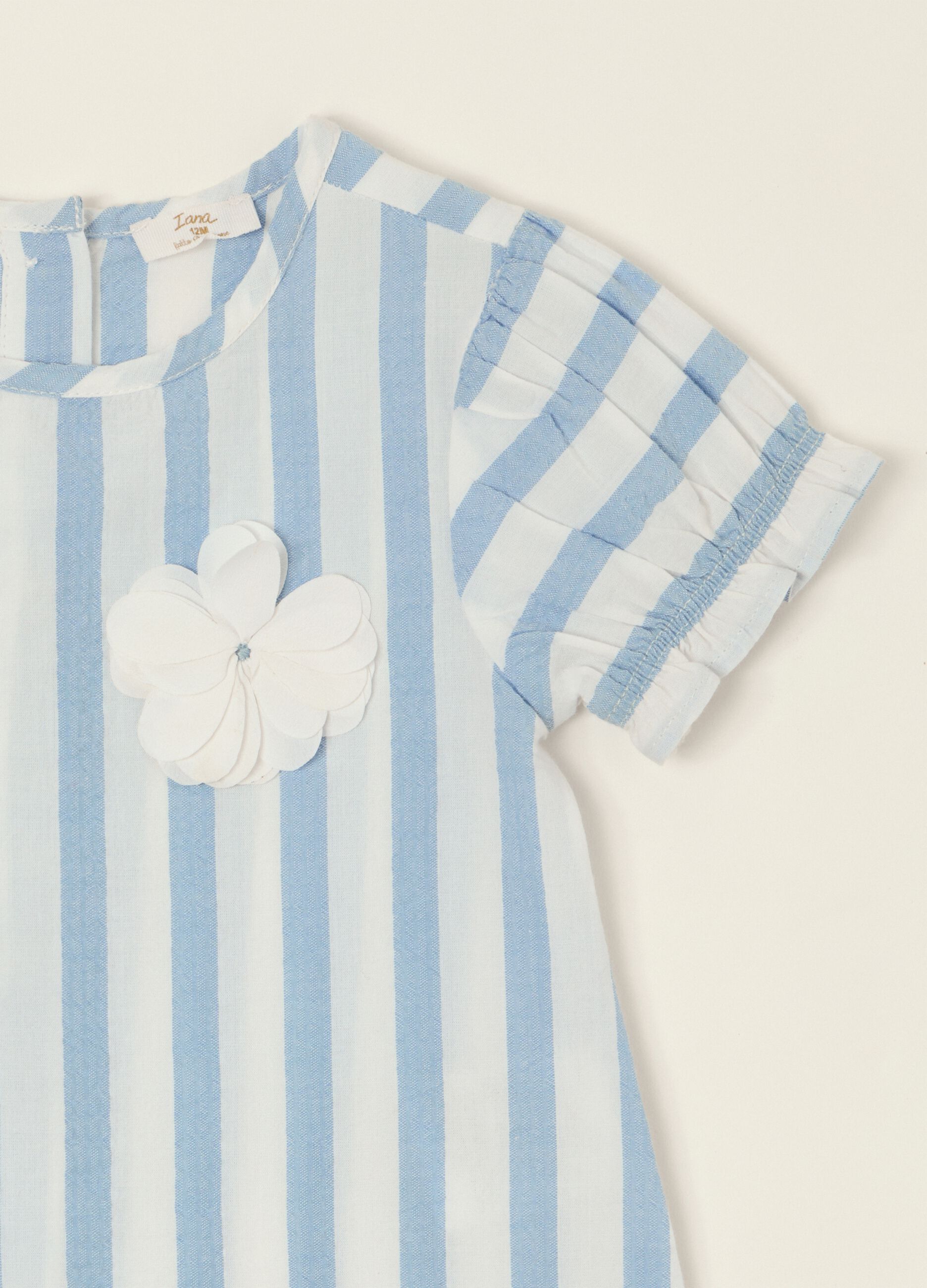 Blue striped pure cotton baby top
