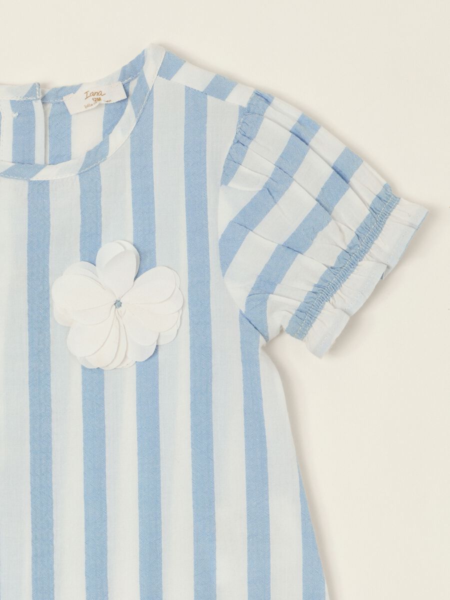 Maglia a righe azzurra in puro cotone_1