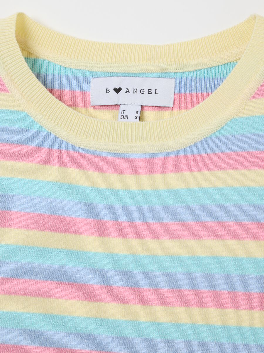 Multicolor striped top in viscose and polyamide blend_5