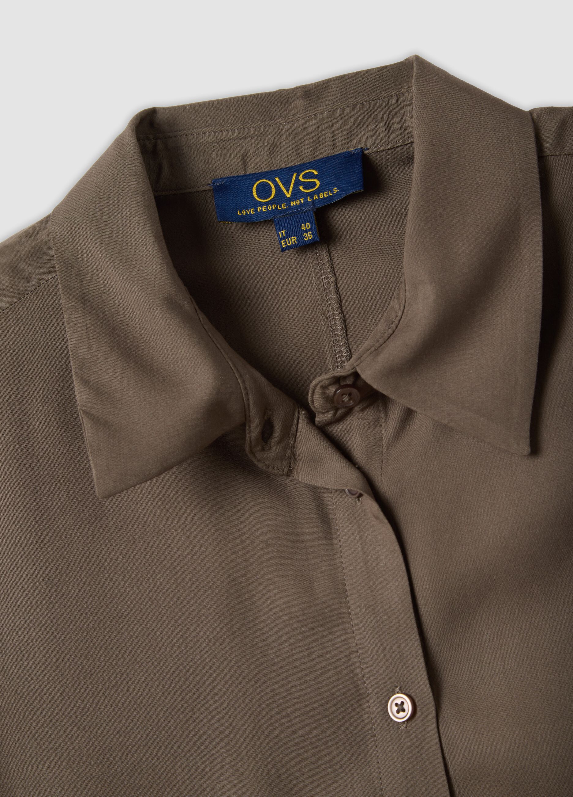Camicia marrone in pura viscosa regular fit