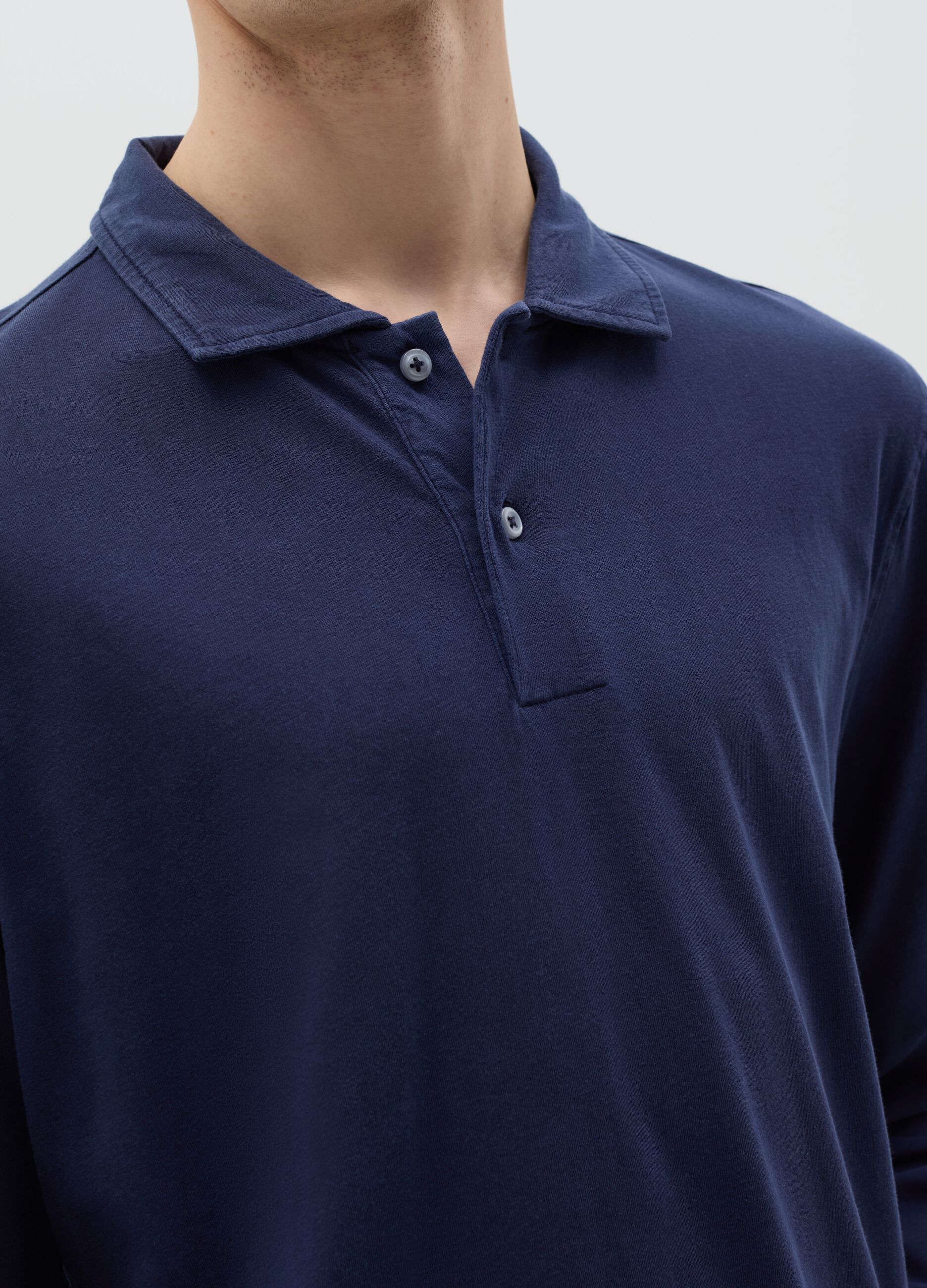 Polo a maniche lunghe in cotone 