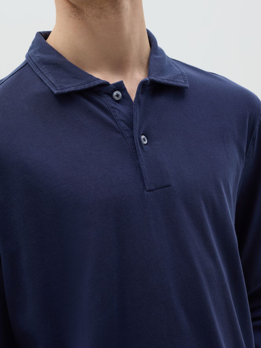 Long-sleeved polo shirt in cotton_2