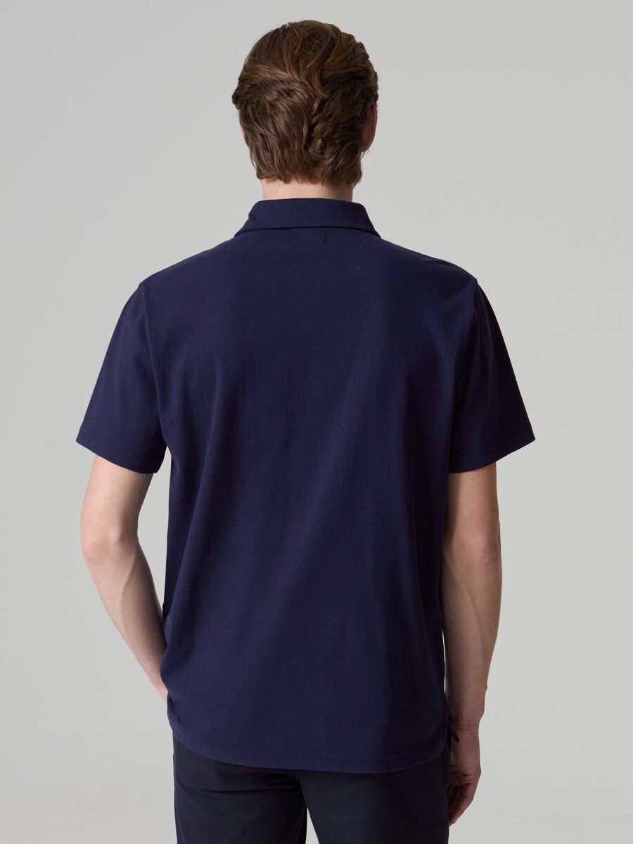 Piquet polo shirt with pocket and anchor embroidery_2