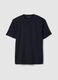Black pure cotton crew neck T-shirt regular fit_0