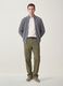 Cardigan grigio in maglia a coste con colletto e zip regular fit_1