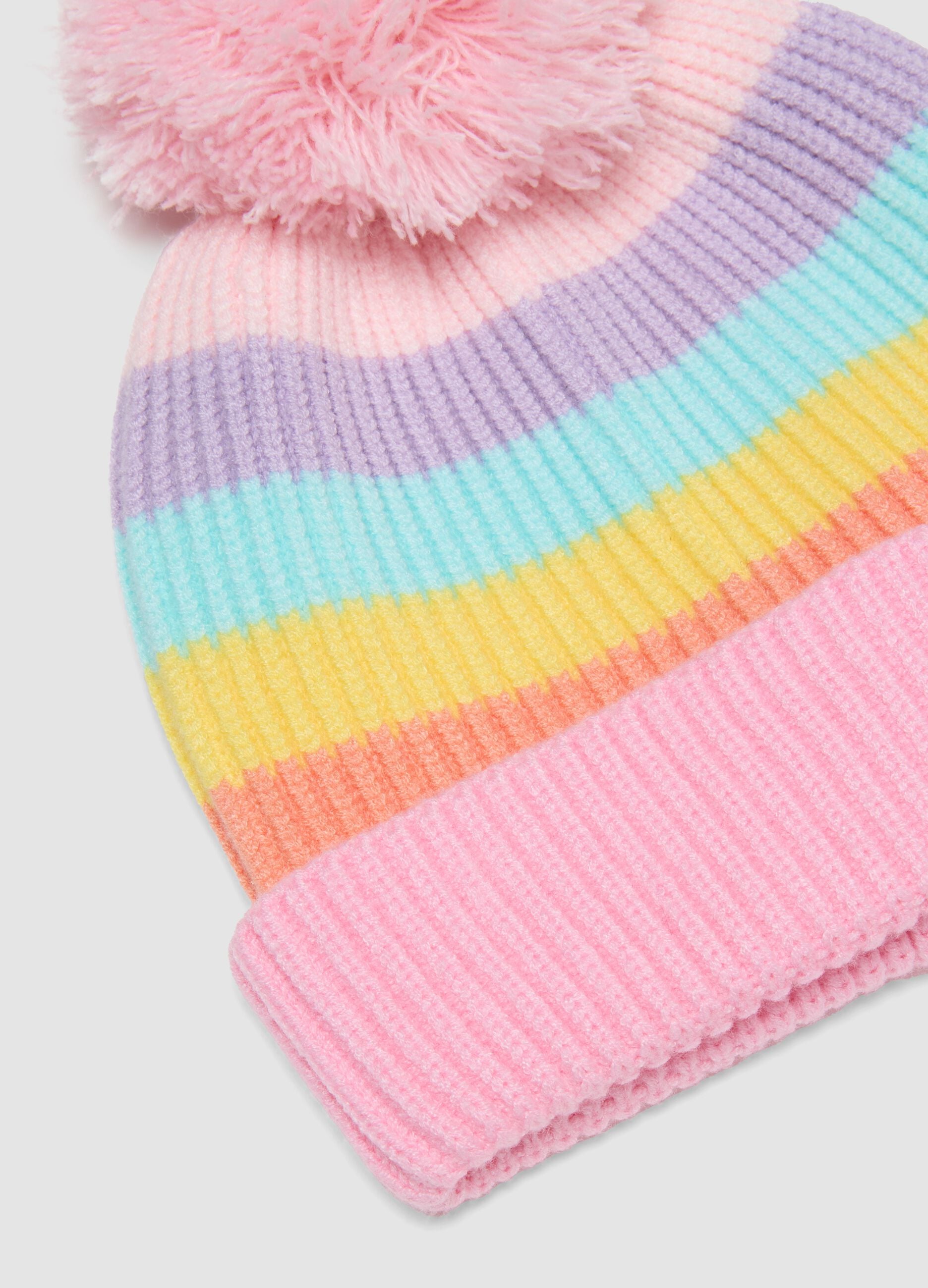 Pink stretch viscose set with hat and gloves