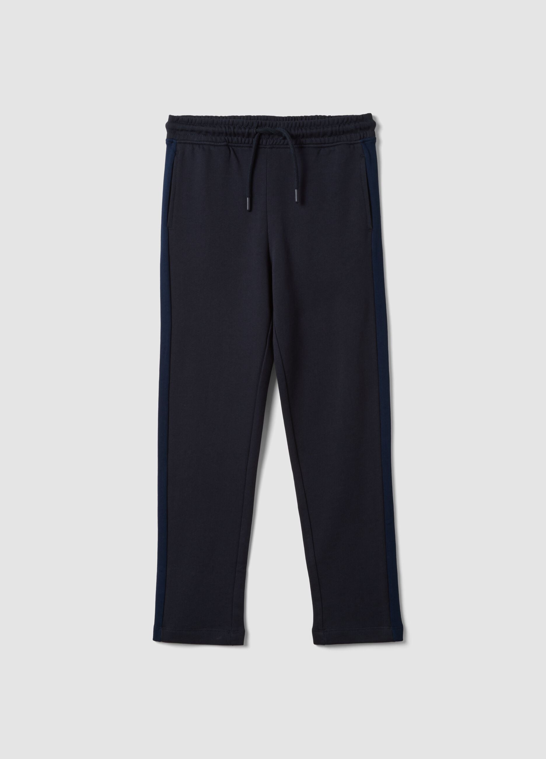 Navy pure cotton jogger trousers