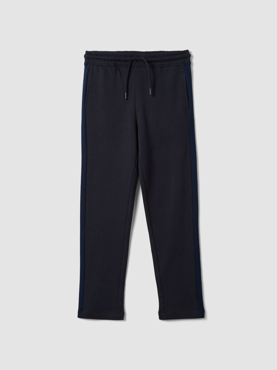 Navy pure cotton jogger trousers_0