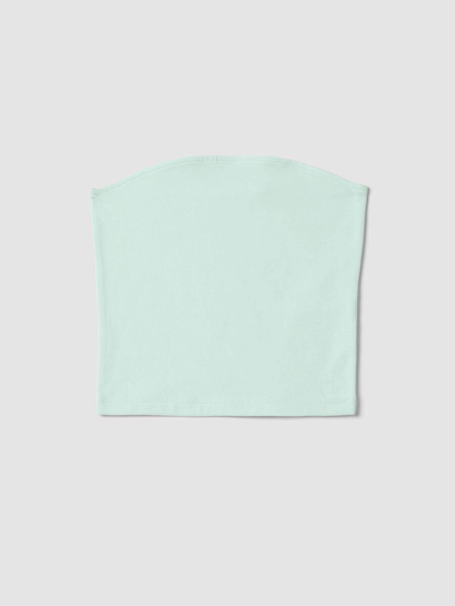 Top fitted a fascia verde in cotone elasticizzato da ragazza_3