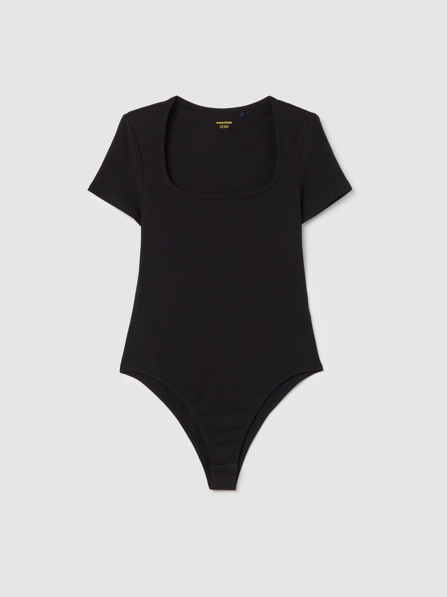 Solid colour bodysuit with short sleeves_4