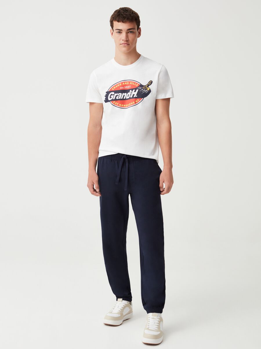 Joggers in felpa stretch con coulisse_0