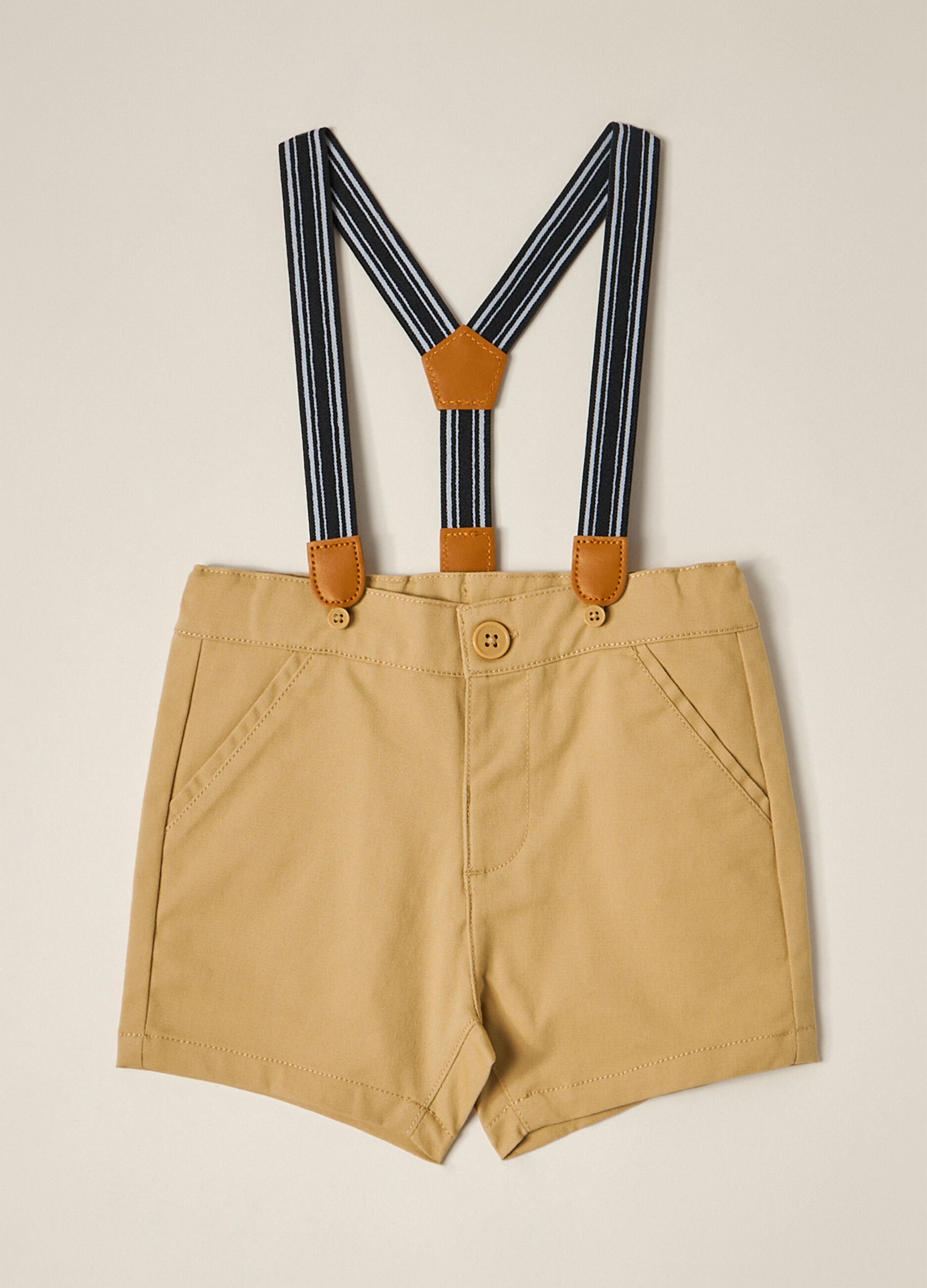 IANA newborn boy shorts in twill with braces