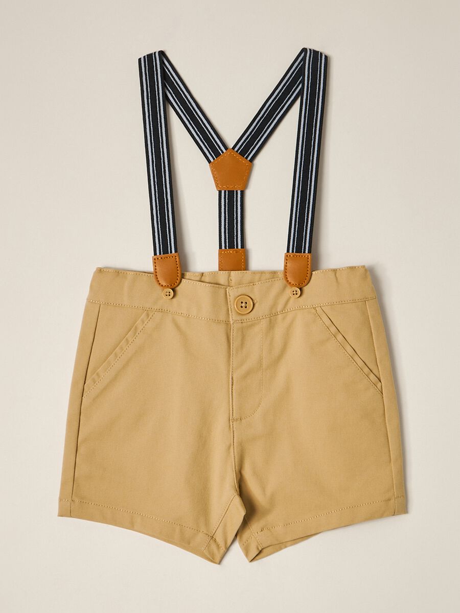 IANA newborn boy shorts in twill with braces_0