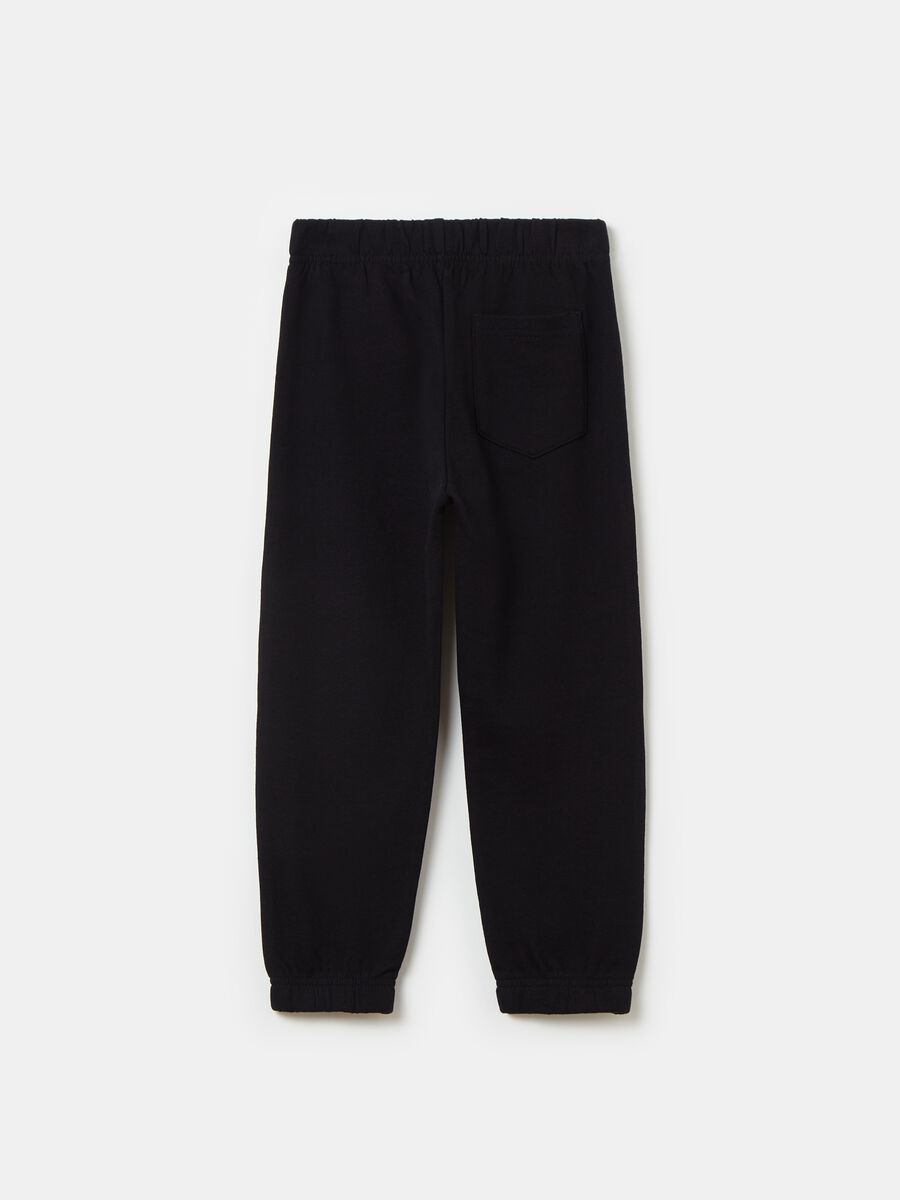 Fleece joggers with elasticated edging_1