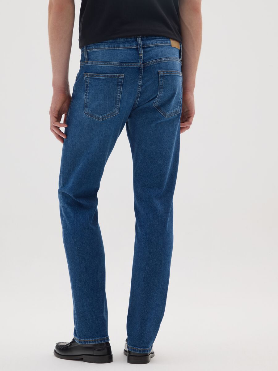 Regular fit blue denim jeans_2