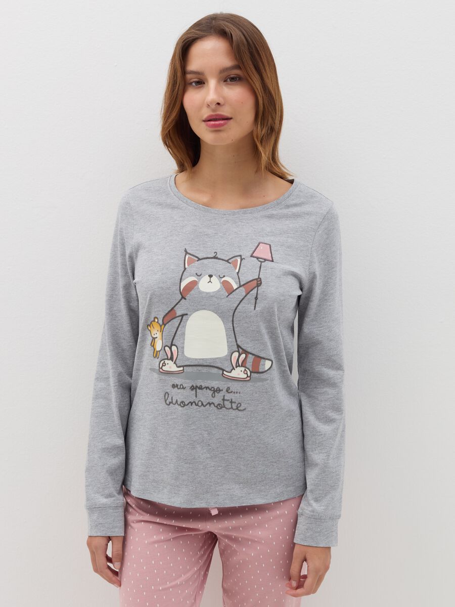 Long pyjamas with "Ora spengo e ... buonanotte" print_1