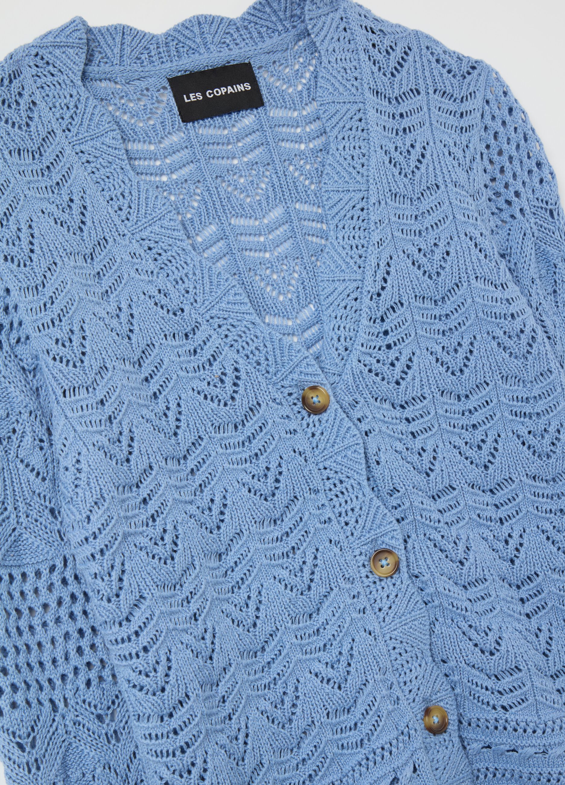 Crochet cardigan with V neck
