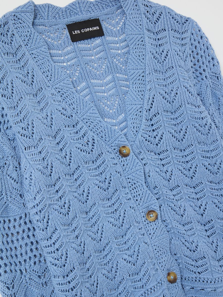 Cardigan crochet con scollo a V_5