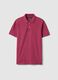 Short-sleeved pure cotton pink polo shirt regular fit_4