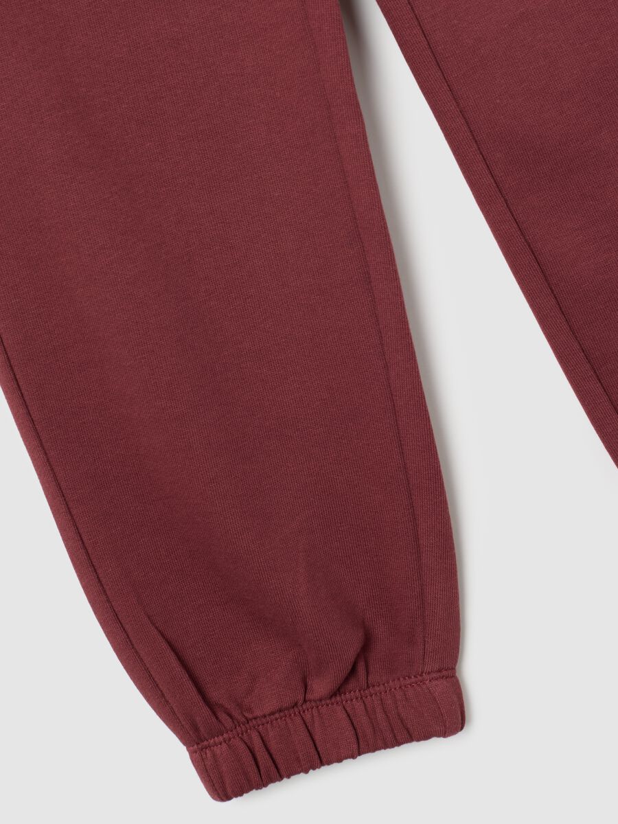 Girls red pure cotton trousers regular fit_3