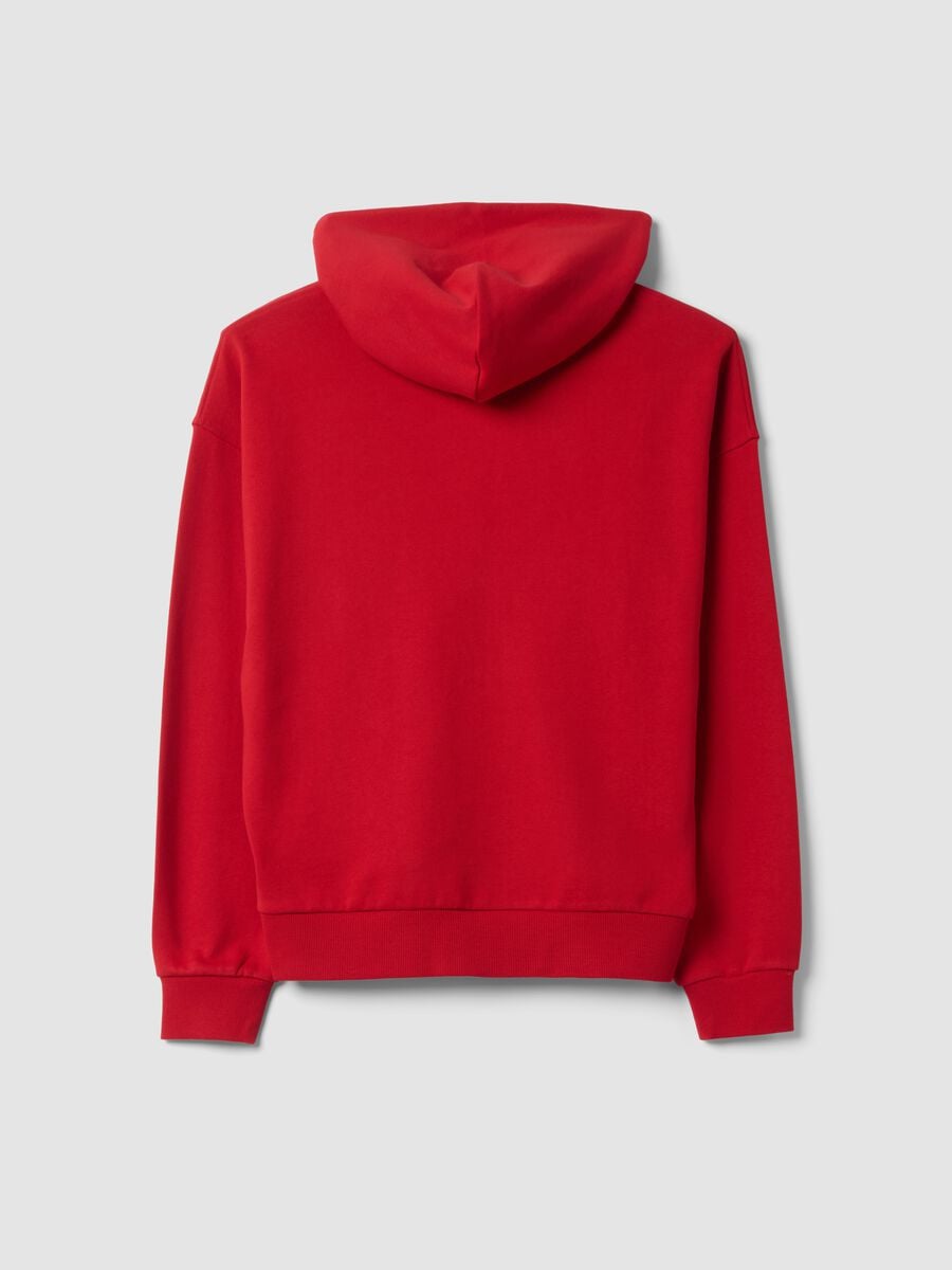 Felpa rossa in puro cotone con girocollo over fit_2