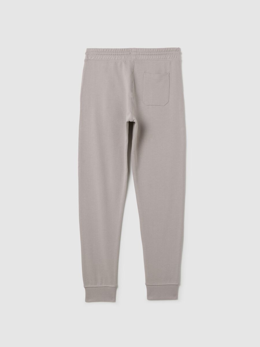 Boys' grey jogger trousers in pure cotton with regular fit_1