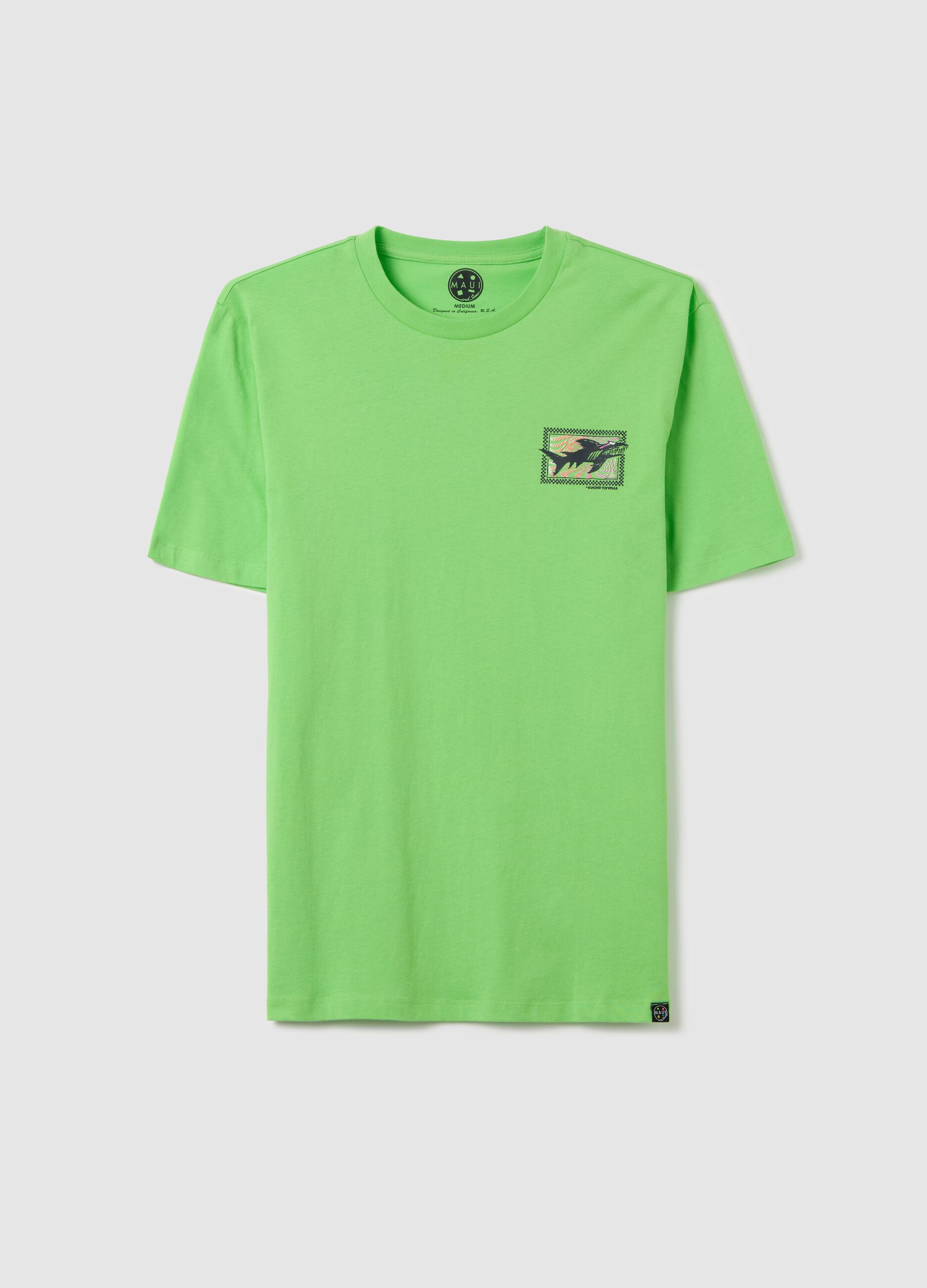 Green T-shirt with graphic print
