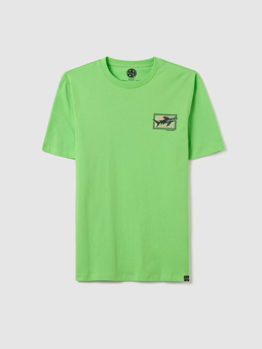 Green T-shirt with graphic print_4