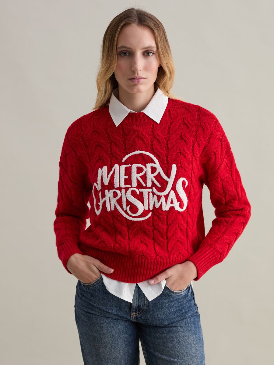 Christmas Jumper with bouclé application_0