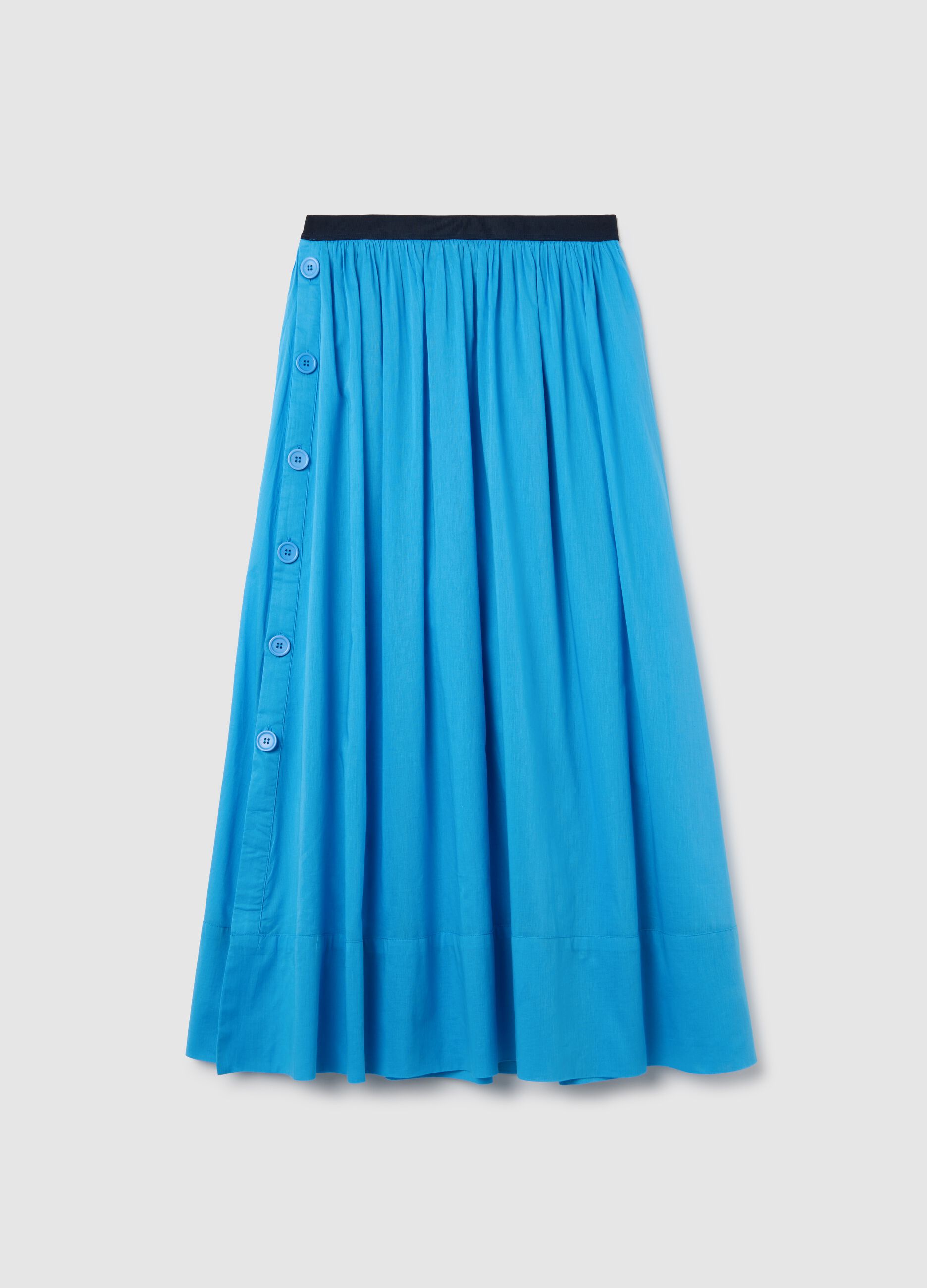 Light blue midi skirt in cotton