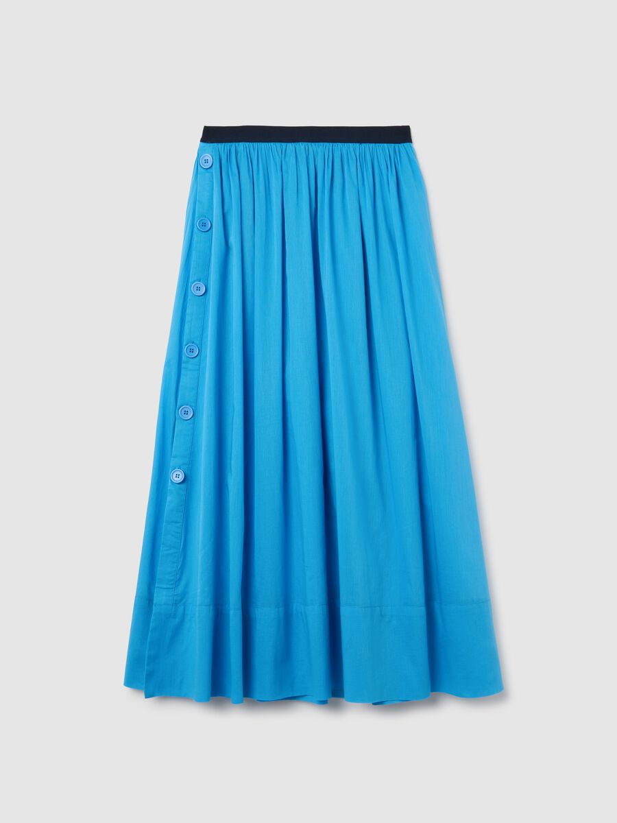 Light blue midi skirt in cotton_4