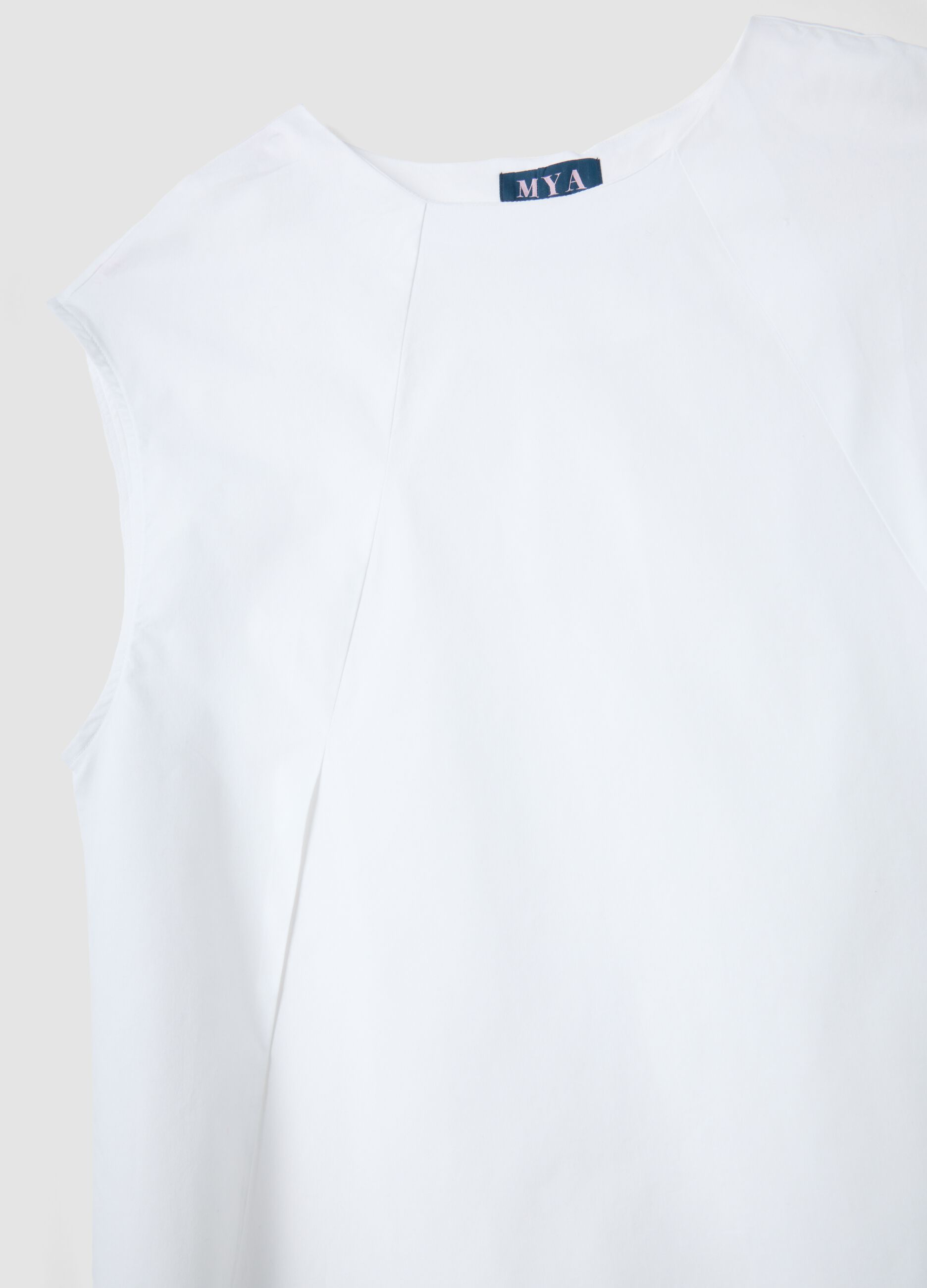 White stretch cotton blouse